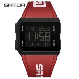 Sanda 9003 hommes luxe SEIKO montre-bracelet numérique étanche carré rouge Sport Style Antique édition limitée dessin animé multifonction - Product Image 1