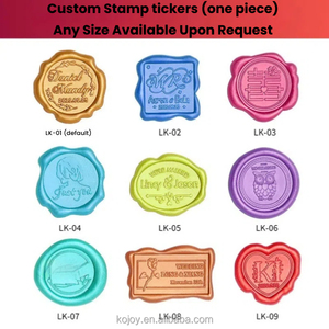 Tùy Chỉnh Cá Nhân Handmade Tự Dính Tem Lời Mời Phong Bì Quà Tặng Dập Nổi Logo DIY Hình Dạng Sáp Sticker Tem - Product Image 6