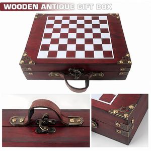 Cross-Border New <b>Creative</b> Manual for Head Zinc Alloy Multifunctional Red Wine Opener Antique Red Checkerboard <b>Gift</b> Set Set - Product Image 4
