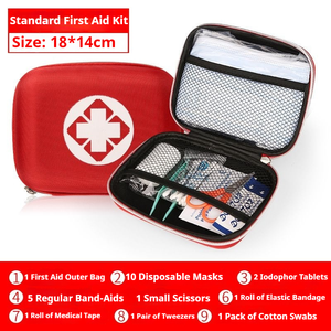 Kit de Primeros Auxilios de Emergencia para Exteriores, Set de 15 Piezas, Bolsa de Supervivencia Portátil de Tela Oxford con Carcasa Rígida, Incluye Mascarilla Facial, para Ciclismo - Product Image 5