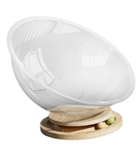 Lit pour chat en acrylique transparent en forme de capsule spatiale avec base en bois, salon pour chat en forme de bulle transparente, maison moderne pour animaux de compagnie - Product Image 3