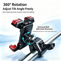 Support de téléphone pour vélo avec logo personnalisé, matériau ABS+PC, antichoc, libération rapide, angle réglable, support GPS pour vélo pour téléphone de 5,5 à 6,7 pouces