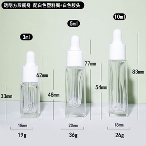 China Manufacturers Wholesale Black Cap <b>Dropper</b> <b>Glass</b> <b>Bottle</b> 3Ml 5Ml 8Ml Clear, Frosted <b>Glass</b> <b>Bottles</b> For Capessential Oil - Product Image 3