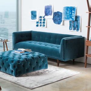 معنقدة 3 مقاعد أريكة النسيج المخملية معنقدة الاقسام أريكة لغرفة المعيشة الأرائك - Product Image 2