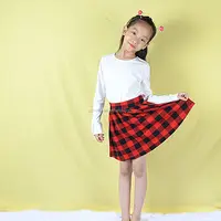 MS0246子供服中国無地安い女の子デニムスカート