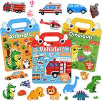 Échantillon gratuit KEYBABY Livres d'autocollants en gel personnalisés à scènes répétées et réutilisables Livres d'activités d'impression pour enfants collés pour enfants