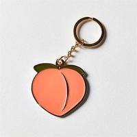 Fabriek Groothandel Custom Fruit Perzik Logo 2d 3d Sleutelhanger Letter Zacht Hard Email Custom Metalen Naam Logo Sleutelhanger Sleutelhanger