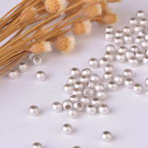 Perles d'espacement en argent sterling S925 perles de positionnement accessoires de bricolage sablage mat rétro - Product Image 4