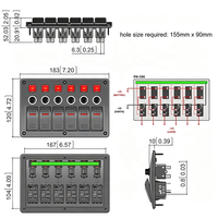 Panneau d'interrupteur à bascule multifonction rouge à Six boutons 12v 20A/24V 10A DC 6 Gang pour bateau marin de voiture