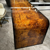 Bureau d'ordinateur en bois massif, style minimaliste de luxe léger, italien, pour patron, mobilier de bureau modulaire pour le bureau à domicile, avec rangement pour dossiers