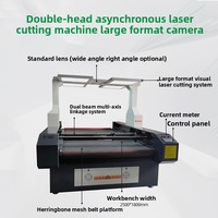 Machine de découpe laser asynchrone à double tête à double faisceau pour impression numérique par caméra grand format pour tissu d'habillement