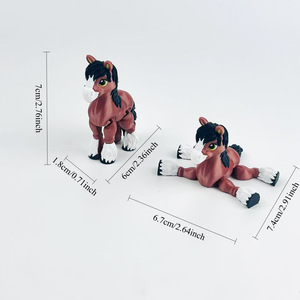 Figura de caballo impresa en 3D, modelo de animal articulado y posable, juguete para niños, regalo coleccionable - Product Image 3