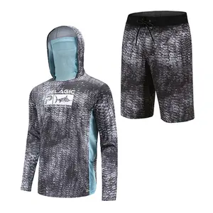 Newest Design Pelagic Long Sleeve Fishing Shirt Hoodie Series Design Fishing Set UPF50+ UV Protection Quick Dry Hooded Fishing