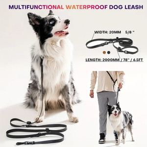 Conjunto de <span class=keywords><strong>collar</strong></span> y correa multifuncional para perros, Material de PVC impermeable, fácil de limpiar para entrenamiento de perros, Correa multifuncional para perros - Product Image 5