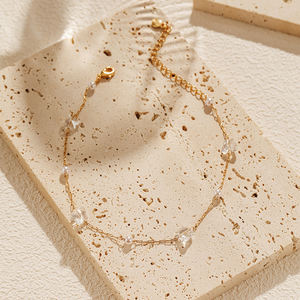 Chaîne de cheville en cuivre plaqué <span class=keywords><strong>or</strong></span> 18 carats pour <span class=keywords><strong>femme</strong></span>, avec zircon, papillon et perle, réglable, style bohème, bijou de <span class=keywords><strong>pied</strong></span> pour les vacances - Product Image 5