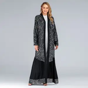 2021 Dubai & Arab fashion new arrivals high quality patchwork sequins turkey women elegant robe