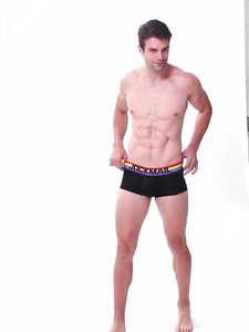 Ropa interior de hombre de arcoíris con logotipo tejido personalizado de fábrica, calzoncillos cortos clásicos cómodos de algodón puro, ropa interior para hombre - Product Image 6