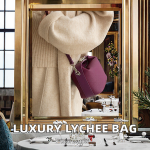 Light Luxury Lychee Patterned Women's Handbag Single Shoulder Diagonal Cross Top Layer Cowhide Genuine Leather <b>Small</b> Exquisite - Product Image 2