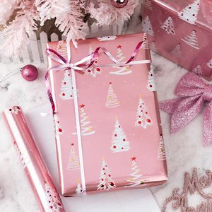 Christmas <b>Wrapping</b> <b>Paper</b> Pink Tree Design 17 In X 32.8 Ft Eco Friendly Gift Craft Roll - Product Image 2