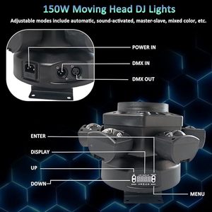 Projecteur de scène LED à 6 bras avec télécommande/contrôle DMX, stroboscope activé par le son pour <span class=keywords><strong>DJ</strong></span>/fêtes/festivals - Product Image 2