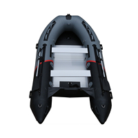 Bateau de pêche gonflable de 3,6 m avec moteur hors-bord, coque légère en HDPE et fibre de carbone, pompe manuelle incluse - 13 pieds pour 5 personnes