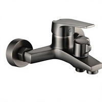 Mitigeur de bain mural en laiton chromé poli haute pression, avec valve céramique anti-brûlure, pour hôtels et appartements, jet doux massant effet pluie