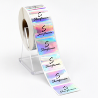 Impression personnalisée auto-adhésive rouleau découpé étiquette autocollant holographique réfléchissante en vinyle imperméable pour boîte d'emballage