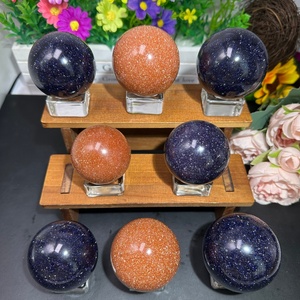 Vente en gros de sphères artisanales en pierre de sable dorée et bleue de haute qualité pour la décoration Feng Shui à domicile - Product Image 1