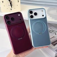Coque personnalisable aux nouvelles couleurs pour iPhone 18 17 Pro Max avec béquille rotative à 360°, en acrylique dépoli, antichoc et antidérapante, style Ins