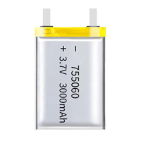 Baterai Lithium Polymer 3.7V 3000mAh 755060 Isi Ulang Tipe Pouch untuk Alat Kecantikan