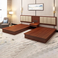 JDC-06 ensemble de chambre à coucher d'hôtel contemporaine conçue sur mesure lits à panneaux en bois de style chinois pour meubles d'hôtel et de maison