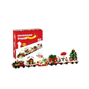 Train de Noël miniature en blocs de construction, jouet pour enfants, ornement DIY, 200-400 pièces - Product Image 3