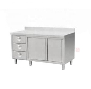 Gabinete de almacenamiento deslizante con tres cajones y Splashback Uso de cocina Gabinete de acero inoxidable con cajón - Product Image 1