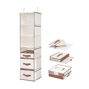 Factory Hanging Closet Organizer Foldable <b>6</b> Shelf Clothes Organization With <b>Drawers</b> - Product Image 5