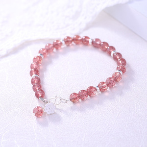 Braccialetto Yunzhi in Argento 925 con Perline a Forma di Fragola, Stile Coreano, Regalo per San Valentino, Vendita all'Ingrosso - Product Image 1