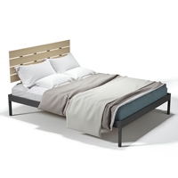 Lit double plateforme en acier robuste avec palette pour appartement