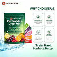 Poudre d'électrolytes en sachets pour adultes, en gros, Sodium, Potassium, Magnésium, Calcium, Zéro Sucre, 5 Saveurs, Sans Gluten