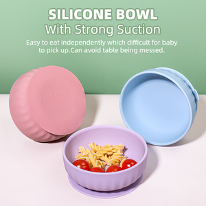 Plato de silicona de grado alimenticio para bebés al por mayor, cuenco de silicona con ventosa, vajilla de seguridad alimentaria, mantel individual, set de alimentación infantil - Product Image 2