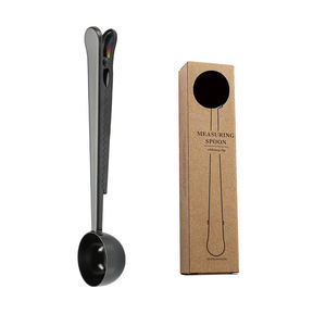 Clip de cuchara de café de acero inoxidable 2 en 1, cuchara medidora de suelo, 15mL, proteína de té en polvo, harina de azúcar, negro, plateado, dorado - Product Image 6