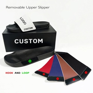Sandalias de pantuflas de PU suave al por mayor, chanclas de verano personalizadas, pantuflas de hombre y mujer extraíbles superiores intercambiables, logotipo personalizado - Product Image 1