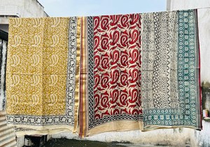 Hand Block Printed Cotton <b>Sarong</b> Lightweight Beach <b>Wrap</b> Lightweight Hand Block Printed Beach Cover Up Boho Resort Wear Outfit - Product Image 4