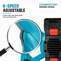 Mélangeur de ciment industriel sans fil 1200 W, 21 V, lithium-ion, pour bricolage, perceuse, béton, mortier, poudre, moteur sans balais