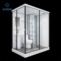 Belle unité de douche intégrée carrée préfabriquée moderne de luxe portable design simple modulaire préfabriqué salle de bain Pod avec toilette