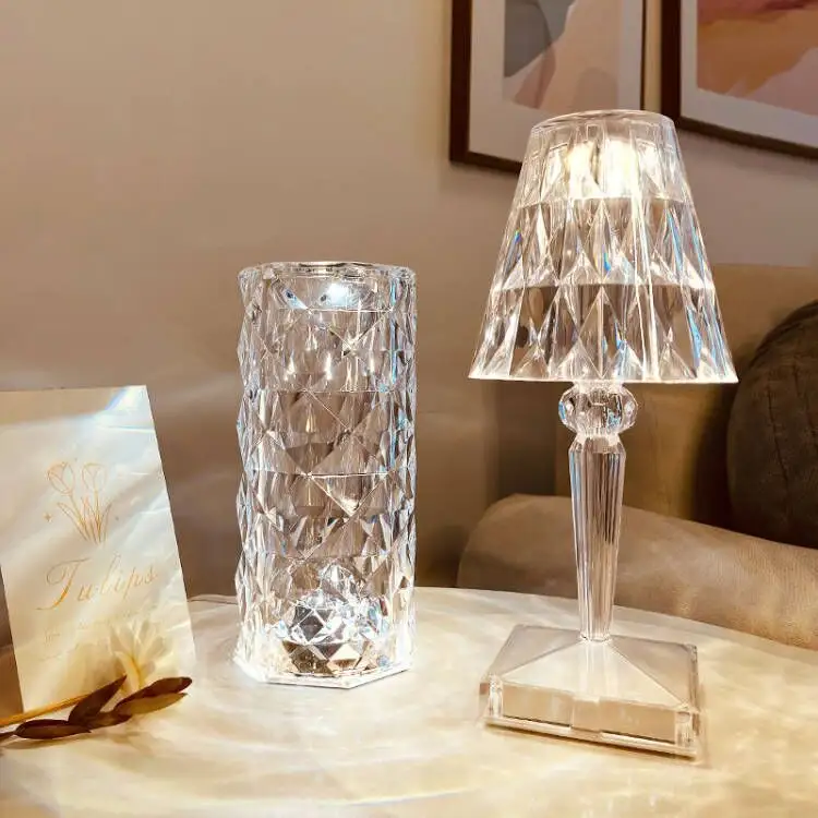 Lámpara de mesa LED RGB para decoración interior de sala de estar, dormitorio, acrílica, moderna, nuevo producto