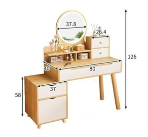 Coiffeuse <span class=keywords><strong>baroque</strong></span> moderne Ensemble de coiffeuse professionnel avec miroir LED - Product Image 5