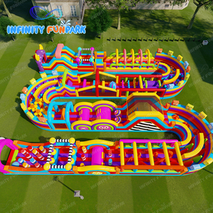 Thương mại Inflatable siêu công viên trò chơi trở ngại trượt thư bị trả lại lâu đài sân chơi Inflatable công viên giải trí mặt hàng lớn bị trả lại công viên - Product Image 5