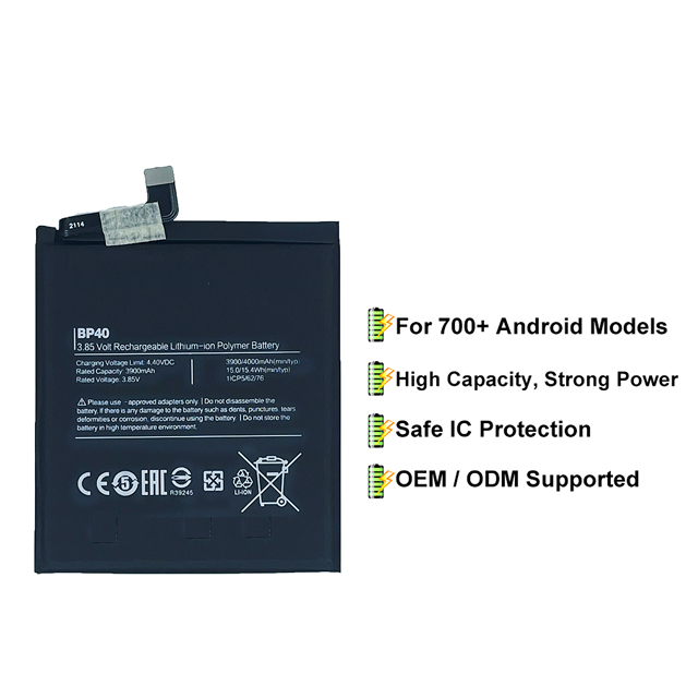 Replacement Mobile Phone Battery Suppliers for xiaomi Redmi K2O PRO BP40 Original Baterai Telepon