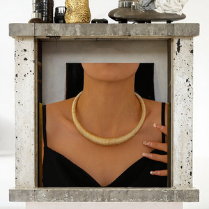 Collier ras du cou en chaîne serpent plaqué or, spirale géométrique, style corde / pour femme, fête, vintage, punk - Product Image 3
