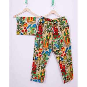 ชุดนอนคอวีผ้าฝ้าย 100% เอวยางยืด นุ่มสบาย ติดกระดุม แขนยาว พิมพ์ลายตัวอักษร สำหรับฤดูใบไม้ร่วง ราคาสุดคุ้ม - Product Image 2