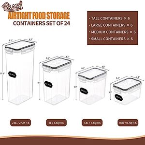 Airtight Eco-friendly Plastic Rectangle PET Food <b>Storage</b> <b>Container</b> Jars Set <b>Stackable</b> 1-3L Capacity LFGB CE Certified Freshness - Product Image 2